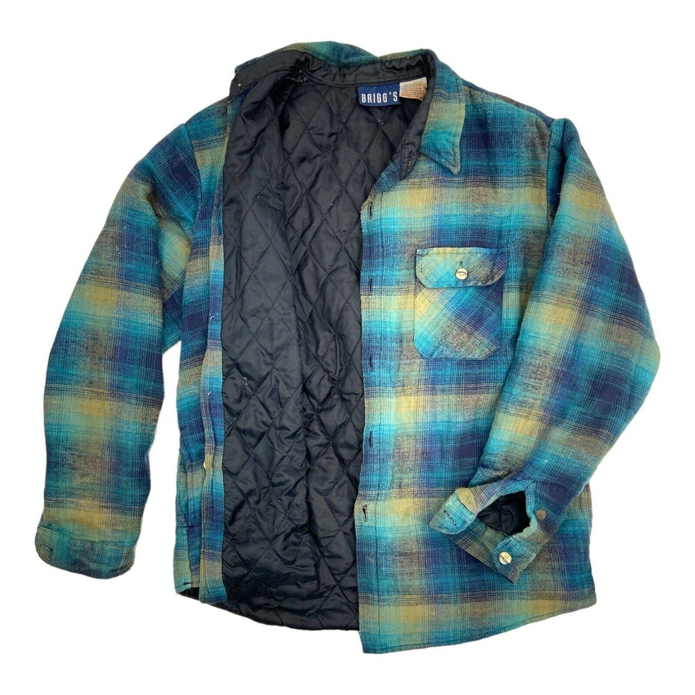 Brigg’s Vintage Plaid Shacket‎ Insulated Button Front Womens XL